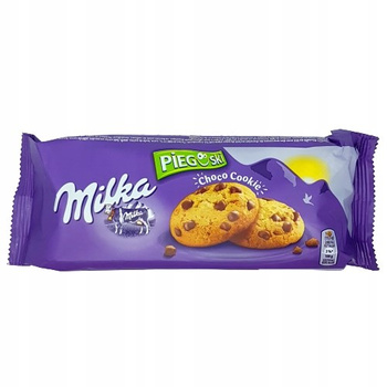 Milka Pieguski Choco Cookie Ciasteczka z kawałkami czekolady mlecznej z mleka alpejskiego 135 g