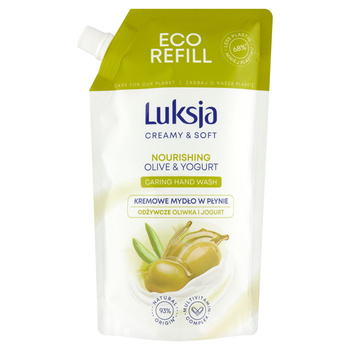 Luksja Creamy & Soft Kremowe mydło w płynie Oliwka i Jogurt 400 ml opakowanie uzupełniające