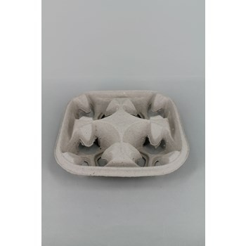 Huhtamaki uchwyt/ podajnik z pulpy papierowej na 4 kubki (55 szt)