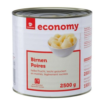 TGE Gruszki połówki owoców w lekkim syropie 2500g