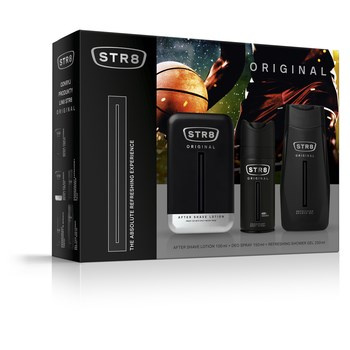 STR8 Original Zestaw: woda po goleniu 100ml + dezodorant w aerozolu 150ml + żel pod prysznic 250ml