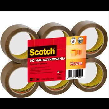 Taśma pakowa Scotch® do magazynowania, mocna, brązowa, 50mm x 66m, 6 szt.