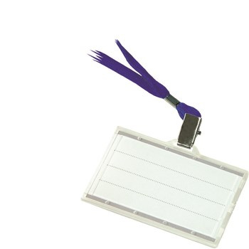 Identyfikator DONAU z jedwabną taśmą twardy niebieski