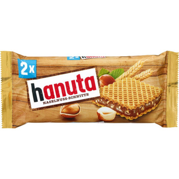 Hanuta Chrupiący wafelek z orzechowo-kakaowym nadzieniem 45 g (2 sztuki)