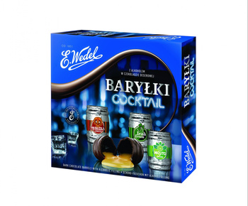 E. Wedel Baryłki koktajl z alkoholem w czekoladzie deserowej 200 g