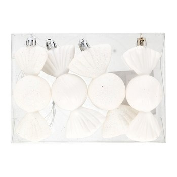 EM&EM Bombka cukierek 11cm biały 4 sztuki