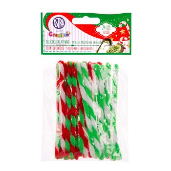 Druciki kreatywne zebra 6x100mm, mix 3 kolorów, Astra Creativo - 24 sztuki