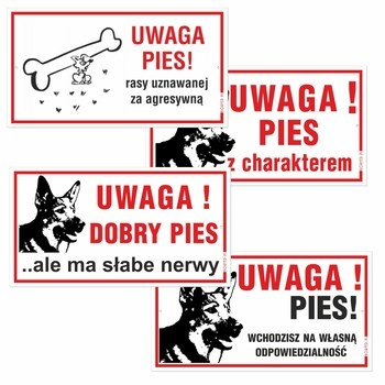 KORFED Tabliczka duża plastikowa UWAGA PIES MIX x 1 szt.
