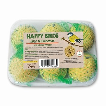 Kule tłuszczowe 6 szt tacka Happy Birds