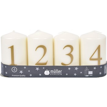 Lampiony adwentowe 4 sztuki Mueller Świece naturalny