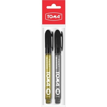 Marker olejowy FINE złoty + srebrny  (2) Toma