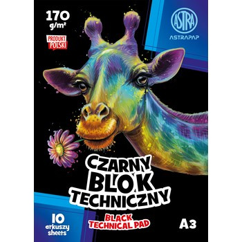 Blok techniczny ASTRAPAP Black A3 170g 10 ark