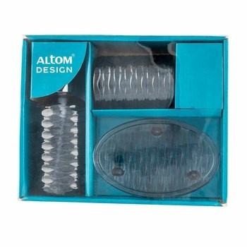 Komplet 3 elementowy do łazienki popielate szkło Altom Design