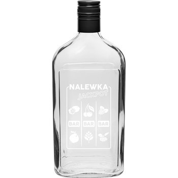 Butelka Piersiówka 500ml z zakrętką nadrukiem Jackpot BROWIN