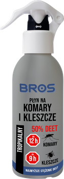 Bros Płyn na komary i kleszcze 50% DEET tropikalny 130 ml