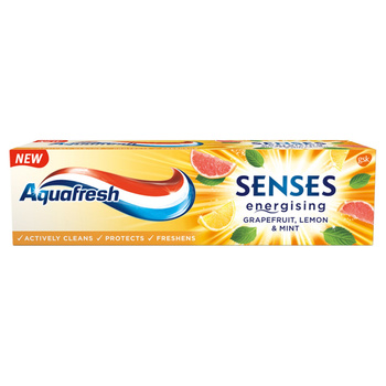 Aquafresh Senses Energising Grapefruit Lemon & Mint Pasta do zębów z fluorkiem 75 ml