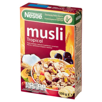 Nestlé Musli Tropical Płatki zbożowe z owocami tropikalnymi i orzechami 350 g