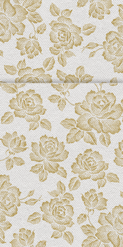 Serwetka PAW Professional Pocket Subtle Roses (gold), Serwetki 1-warstwowe 40x40cm składane 1/8 25szt. w paczce.