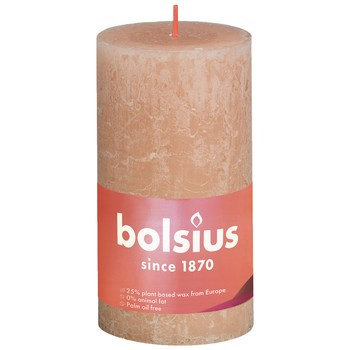 Bolsius Świeca pieńkowa rustic 130/68 Shine mglisty róż
