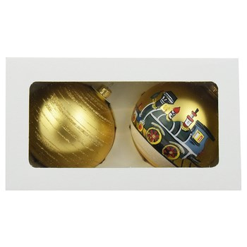 Vitbis Bombki szklane 100mm/2 szt. dekor, złote