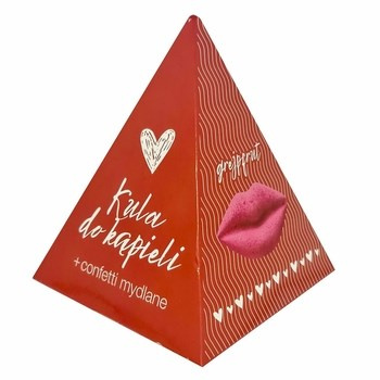 Kula kąpielowa w kształcie ust + konfetti. Róż