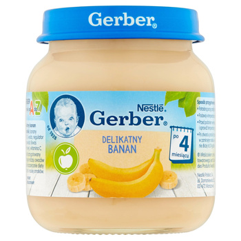 Gerber Delikatny banan dla niemowląt po 4 miesiącu 125g