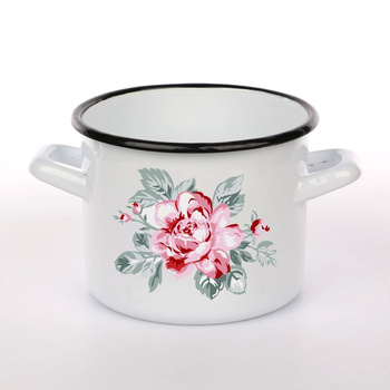 Garnek prosty 6,3l śr.22cm wys.16cm biały kolekcja Róża Paryska