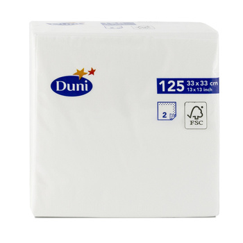 Duni Tissue White 1/4 Serwetki 33 x 33 cm 125 sztuk