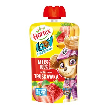 Hortex Leon i Przyjaciele Przekąska mus 100% owoców jabłko, banan, truskawka saszetka 100g
