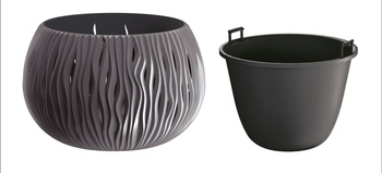 Doniczka Prosperplast Sandy Bowl 29cm DSK290, antracyt