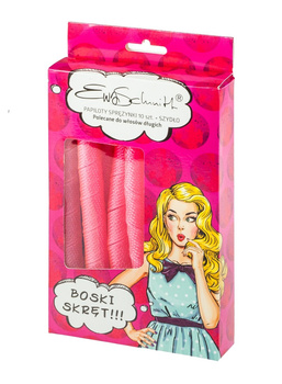Papiloty sprężynki Ewa Schmitt 19,5 cm x 10 szt + szydełko
