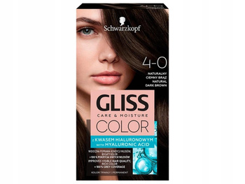 Schwarzkopfgliss Color Farba do włosów naturalny ciemny brąz 4-0