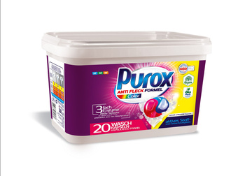 Purox caps color kapsułki dwukomorowe do prania kolorów 20 szt iml