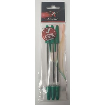 Komplet długopisów cristal 3 sztuki kolor zielony