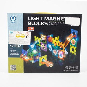 Klocki magnetyczne, zjeżdżalnia 49 el. ze światłem