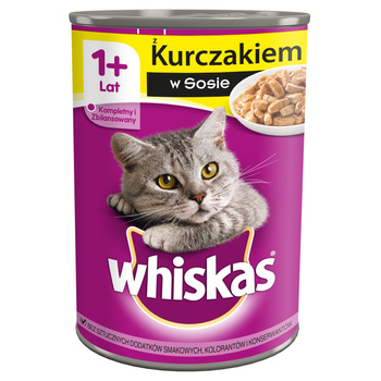 Whiskas 1+ lat Karma pełnoporcjowa z kurczakiem w sosie 400 g