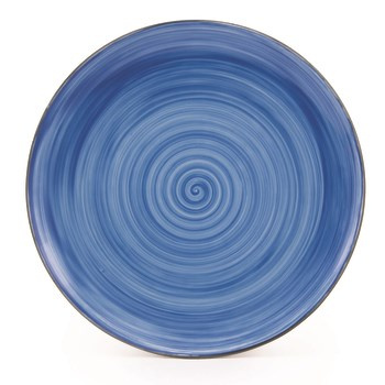 Talerz porcelanowy płytki Ole 27,5cm Joy niebieski + obwódka szara