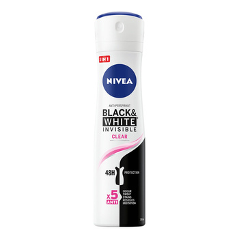 Nivea Black&White Invisible Clear Antyperspirant dla kobiet w spray'u 150ml