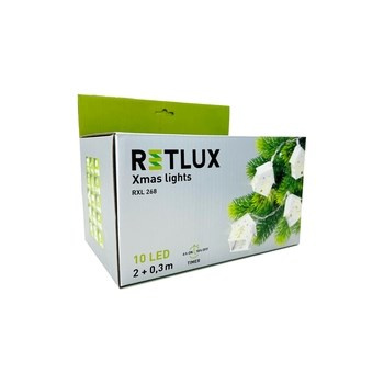 Drewniane białe domki 10LED łańcuch 2,3m -RXL268