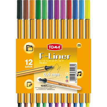 Cienkopisy f-liner   TO-344 12 kolorów Toma