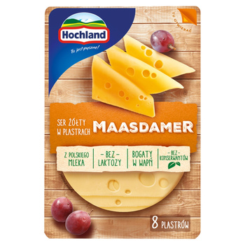 Hochland Ser żółty Maasdamer w plastrach 135 g