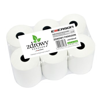 Rolka termiczna Zdrowy Paragon Emerson 57 mm x 80 m, zgrzewka = 6 szt., nie zawierają bisfenoli (m.in. BPA i BPS)