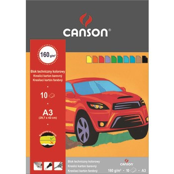 Blok techniczny kolorowy A3 10 kolorów Canson