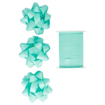 Zestaw do pakowania prezentów INCOOD wstążka i rozetki miętowy