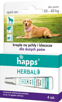 Happs Herbal Krople na pchły i kleszcze dla dużych psów 4 x 4ml