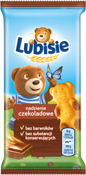 Lubisie Ciastko biszkoptowe z nadzieniem czekoladowym 30 g