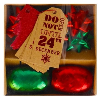 Zestaw do pakowania prezentów INCOOD tagi wstążki i rozetki BN zielony