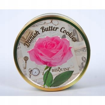 Ciastka duńskie maślane "Vintage Rose" - puszka 400g BISQUINI