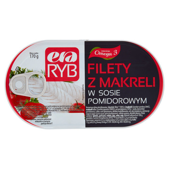 Era Ryb Filety z makreli w sosie pomidorowym 170g