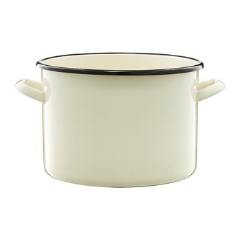 Garnek emaliowany kremowy 22 cm Emalia Olkusz